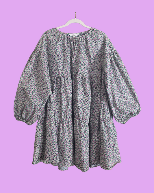 RELOVED ~ H&M Floral Smock Dress ~ Size XL